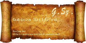 Gubicza Szilárd névjegykártya