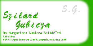 szilard gubicza business card